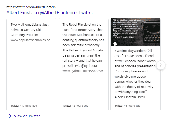 Tweets carousel SERPs google search results vary